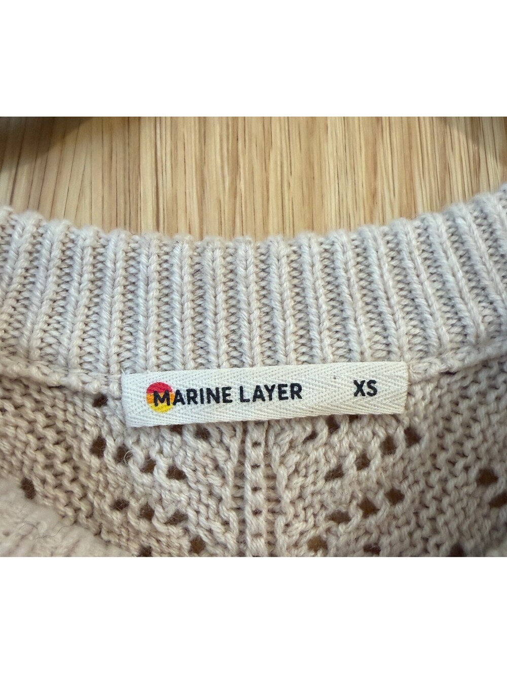 Marine Layer Brooke Sweater Vest Oatmeal Cotton Wool Blend XS - Picture 5 of 5